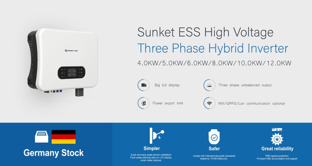 Sunket Hybrid-Wechselrichters SKT12KTL3H für PV Anlagen mit Speicherbatterie